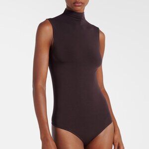 Wolford High-neck Viscose String Brown Bodysuit XS